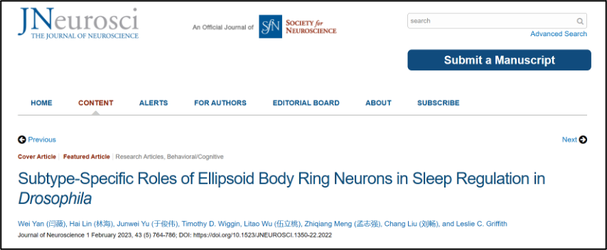 J Neurosci 封面文章︱深圳先进院刘畅团队合作发表揭示调控睡眠的细胞亚型的时空特异性